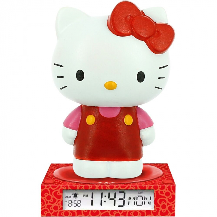 Lampa de veghe cu ceas si data Hello Kitty 3D, 21,4x13x13cm [1]