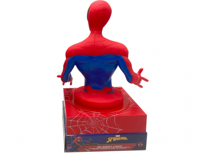 Lampa de veghe cu ceas si data Spiderman 3D, 21,4x13x13cm [4]