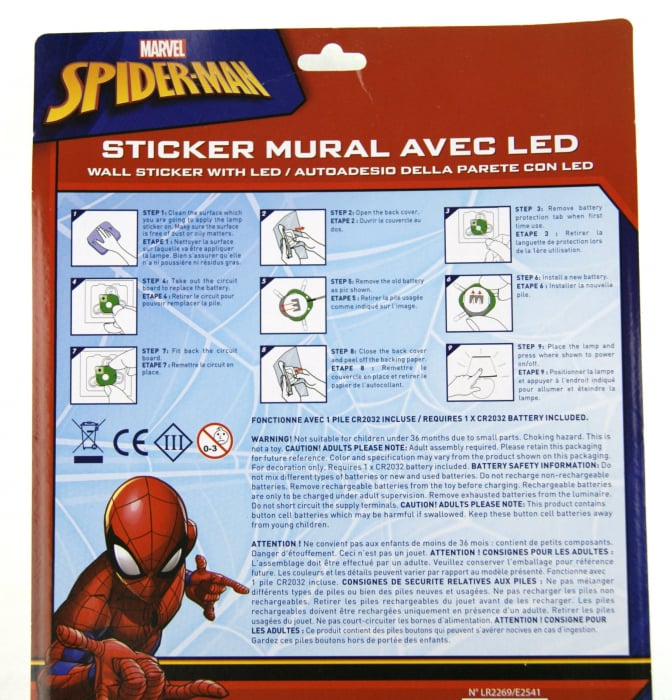 Sticker LED perete Spiderman 20x20 cm [3]