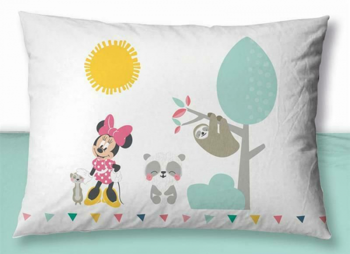 Lenjerie de pat bumbac Minnie Mouse Flower, 2 piese 100x135 cm, 40x60 cm [3]