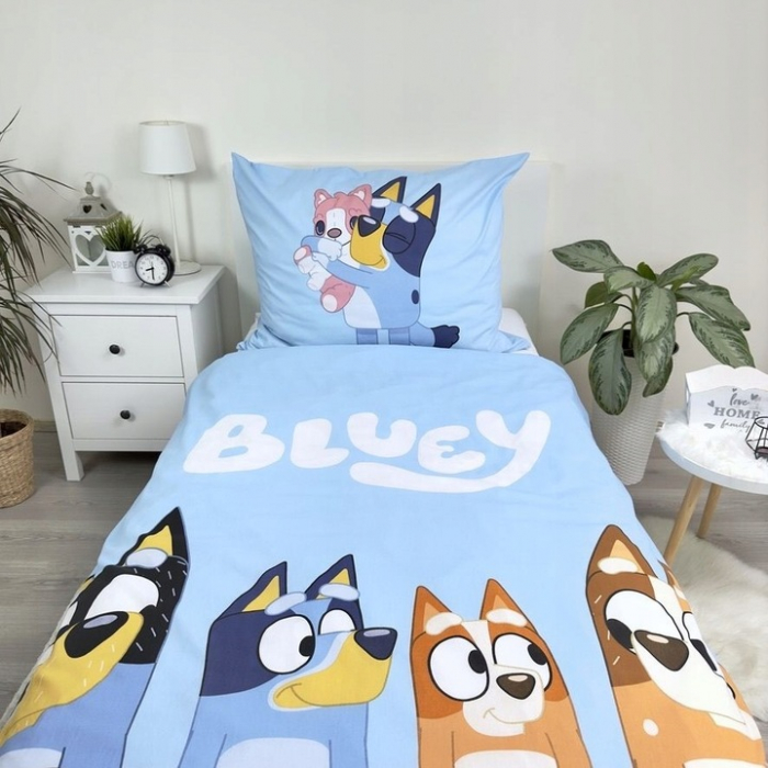 Lenjerie de pat copii bumbac Bluey Family, 2 piese 140x200 cm, 70x90 cm [3]