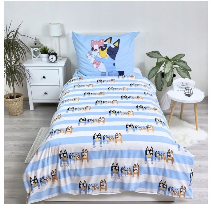 Lenjerie de pat copii bumbac Bluey Family, 2 piese 140x200 cm, 70x90 cm [2]
