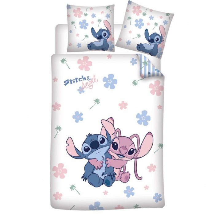 Lenjerie de pat copii Lilo & Stitch Angel, 2 piese 140x200 cm, 65x65 cm [1]