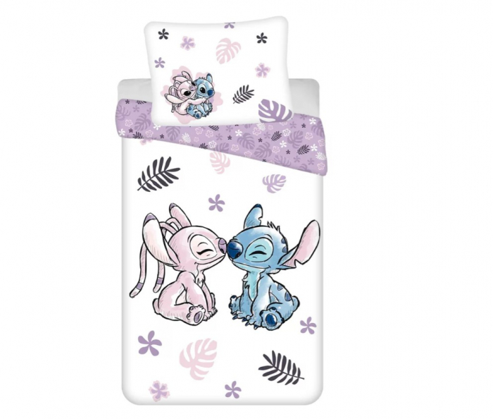 Lenjerie de pat copii bumbac Lilo & Stitch Boojiboo, 2 piese 140x200 cm, 70x90 cm [5]