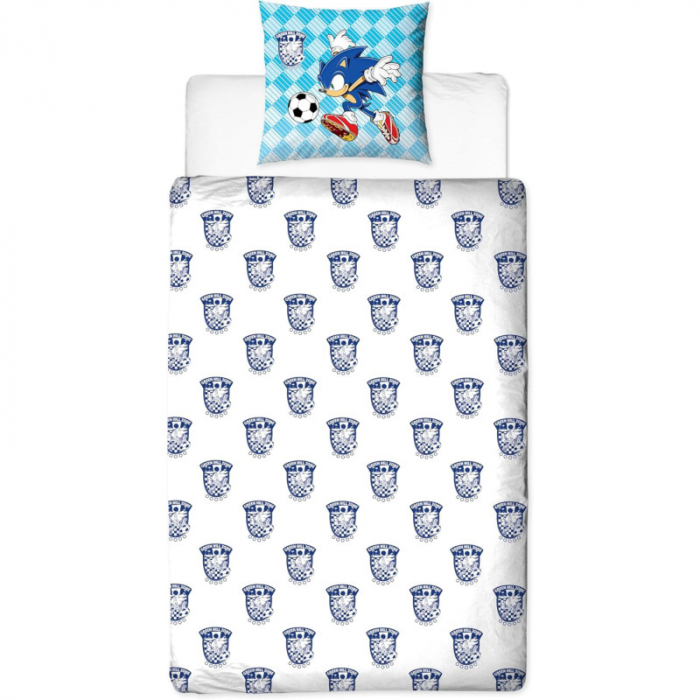 Lenjerie de pat microfibra copii Sonic the Hedgehog Football , 2 piese 140x200 cm, 63x63 cm [4]