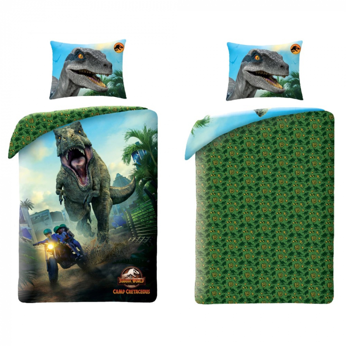 Lenjerie de pat microfibra copii Jurassic World , 2 piese 140x200 cm, 63x63 cm [2]