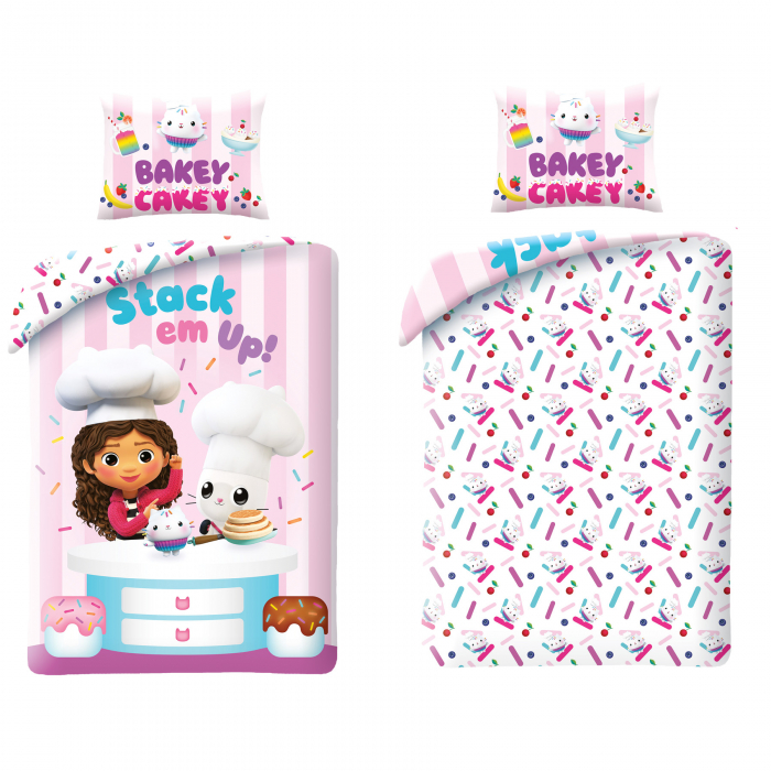 Lenjerii de pat copii, Gabby's Dollhouse 2 piese 140x200 cm, 60x70 cm [2]