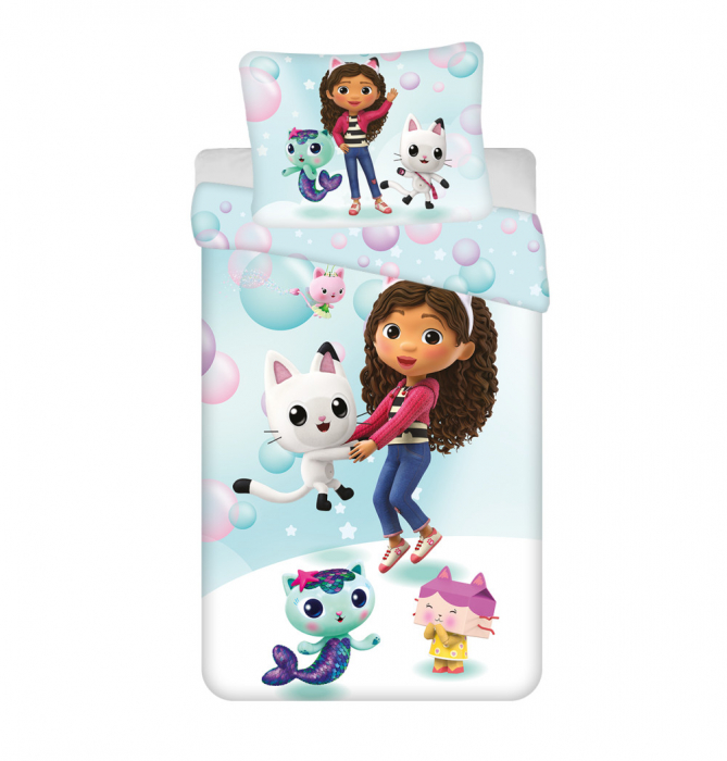 Lenjerii de pat copii, Gabby's Dollhouse Bubbles, 140x200 cm, 70x90 cm [1]
