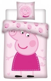 Lenjerii de pat copii, Peppa Pig, 2 piese 100x135 cm, 40x60 cm [1]