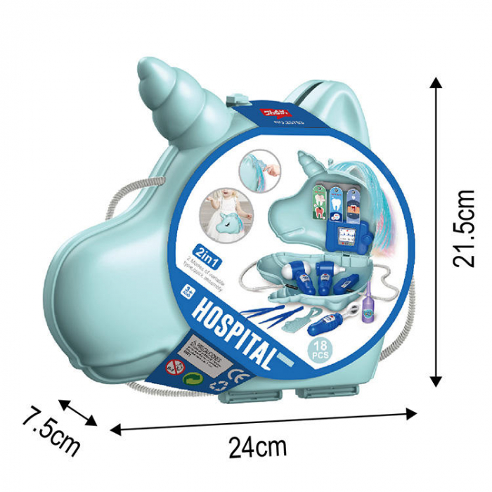 Mini trusa medicala 18 piese, in gentuta Unicorn 24x7.5x21.5 cm [7]