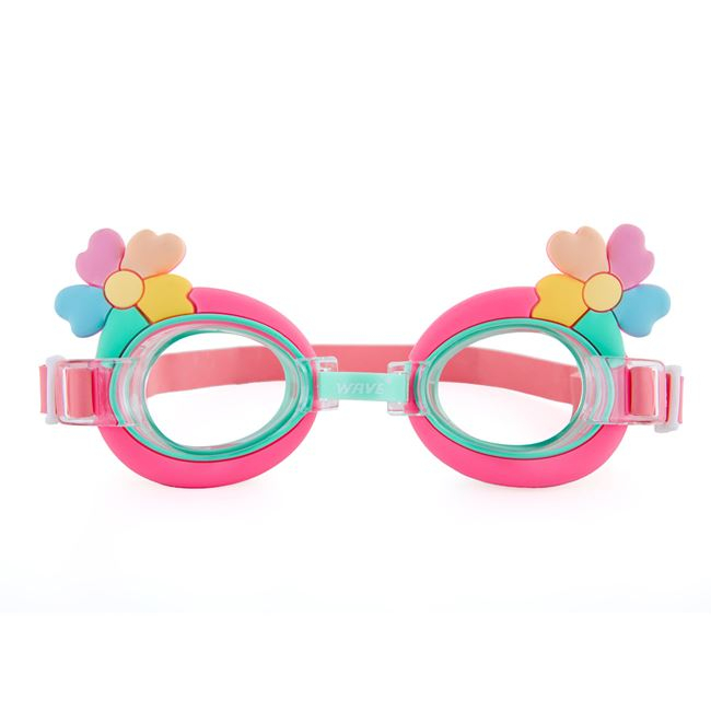 Ochelari Inot din Silicon Roz Verde Flori Anti Fog 3-6 Ani [2]