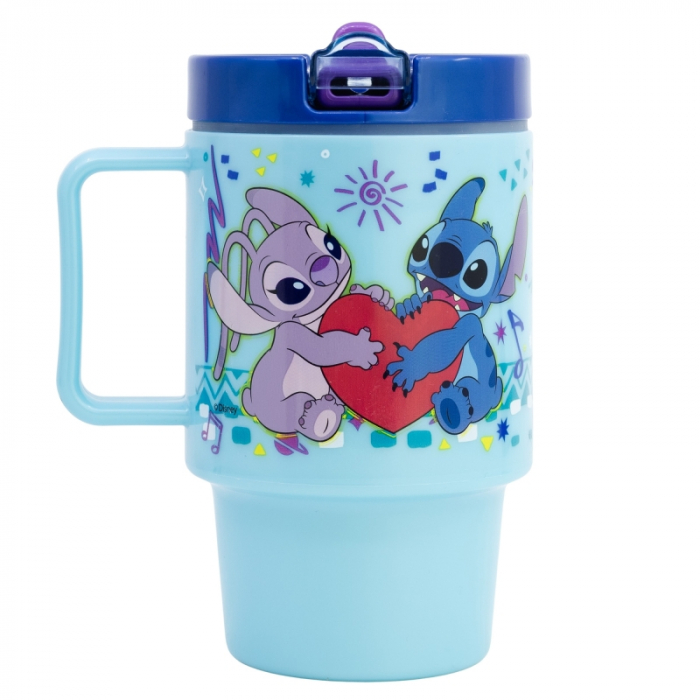 Cana cu pai din plastic, Lilo & Stitch Angel, 530 ml [2]