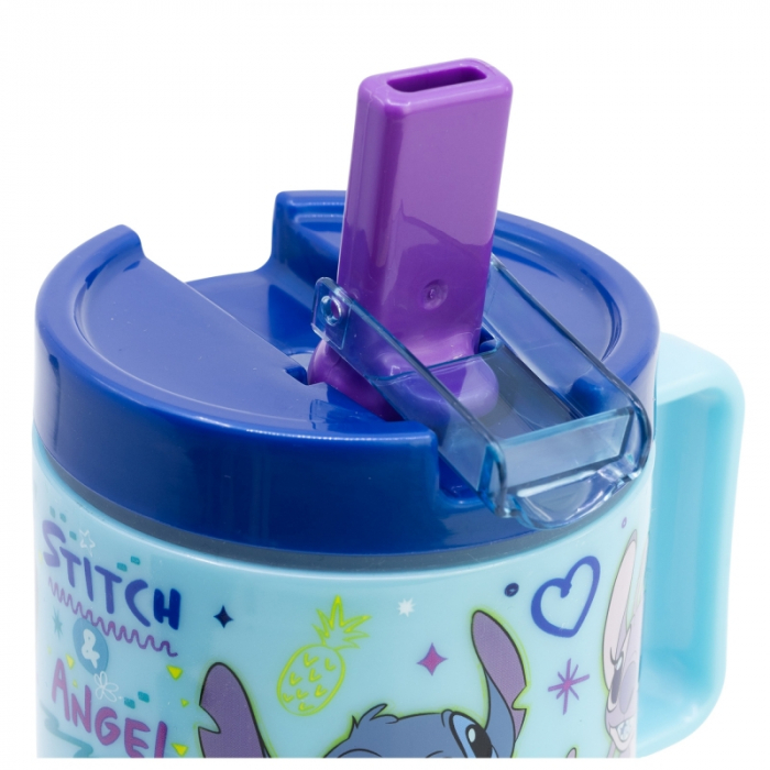 Cana cu pai din plastic, Lilo & Stitch Angel, 530 ml [3]