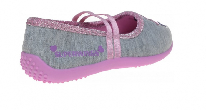 Pantofi de interior Super Wings, cu bareta elastica, gri [2]