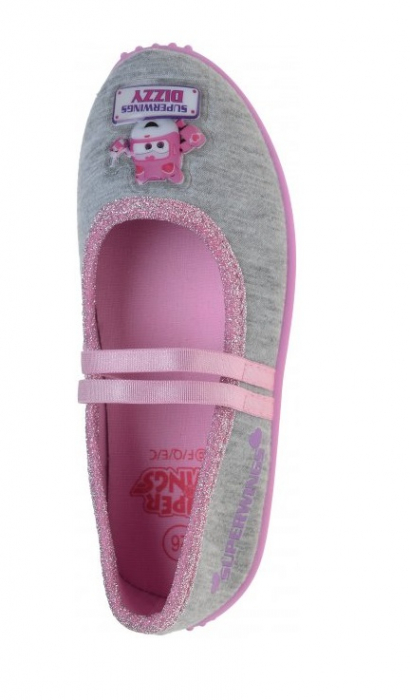 Pantofi de interior Super Wings, cu bareta elastica, gri [5]