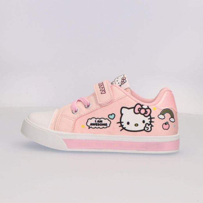 Pantofi sport cu lumini si inchidere cu arici, Hello Kitty [4]