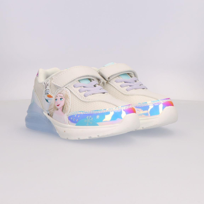 Pantofi sport cu panza si talpa TPR cu lumini Frozen Elsa si Olaf [6]