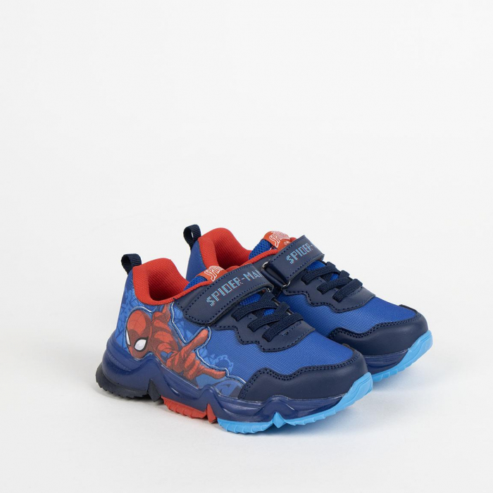 Pantofi sport cu talpa usoara TPR si lumini Spiderman [4]