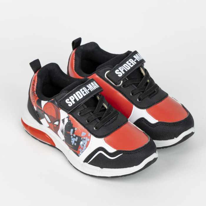 Pantofi sport pentru baieti cu talpa din PVC și lumini Spiderman [4]