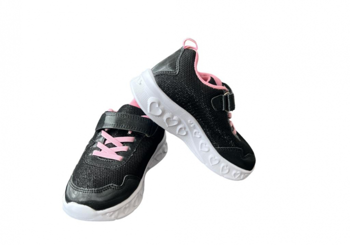 Pantofi sport pentru copii, material textil, bleumarin, cu leduri [3]