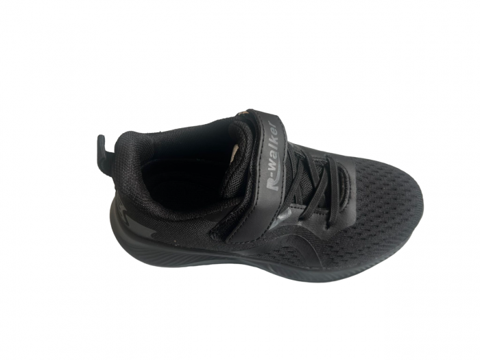 Pantofi sport pentru copii, material textil, all black [4]