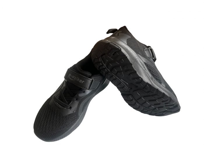 Pantofi sport pentru copii, material textil, all black [5]