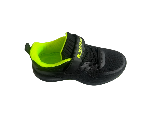 Pantofi sport pentru copii, material textil, negru/verde [5]