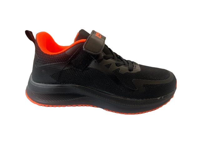 Pantofi sport pentru copii, material textil, negru/orange [4]