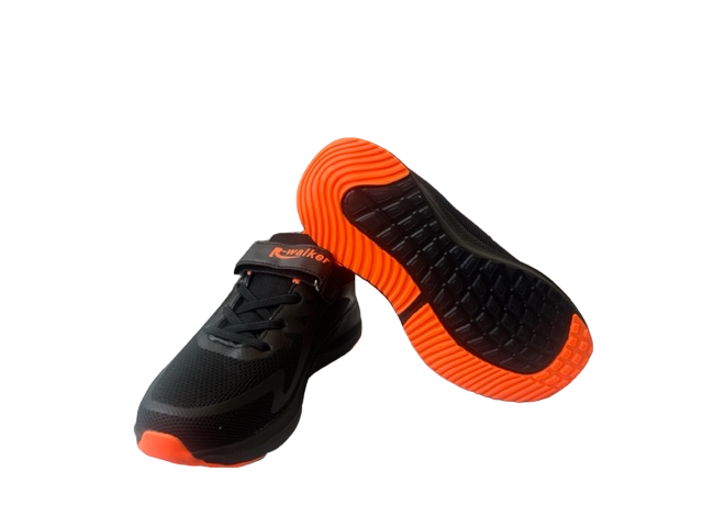Pantofi sport pentru copii, material textil, negru/orange [3]