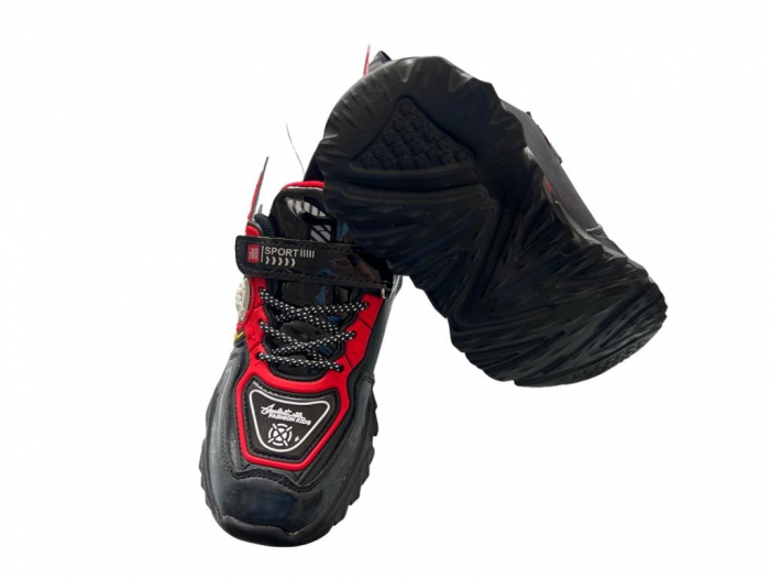 Pantofi sport pentru copii, material piele ecologica, negru, Kids [4]