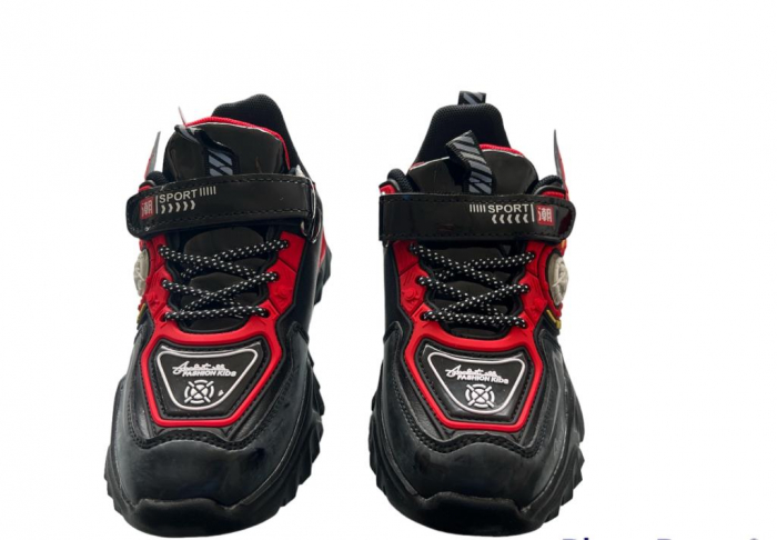 Pantofi sport pentru copii, material piele ecologica, negru, Kids [3]