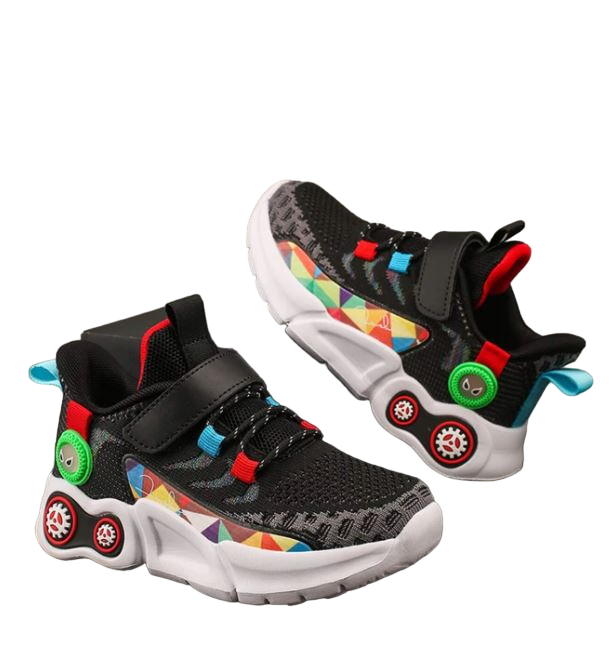 Pantofi sport pentru copii, material textil, negru [4]