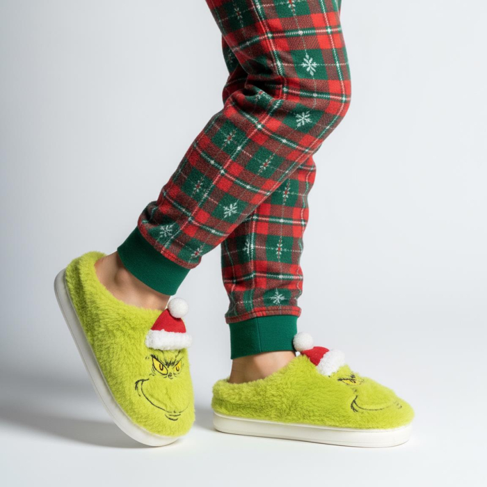 Papuci de casa pufosi Christmas Grinch [9]