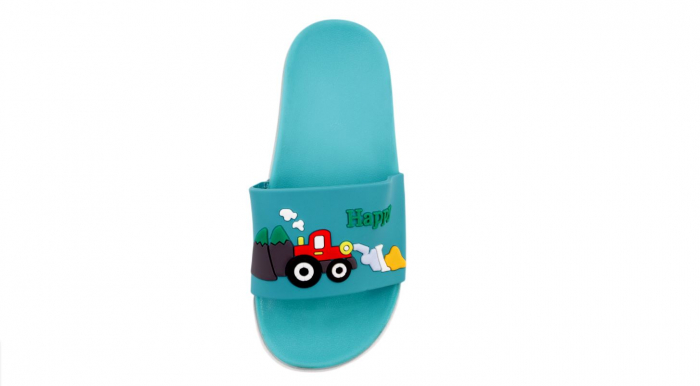 Papuci piscina sau plaja pentru copii Happy, turcoaz, EVA [3]