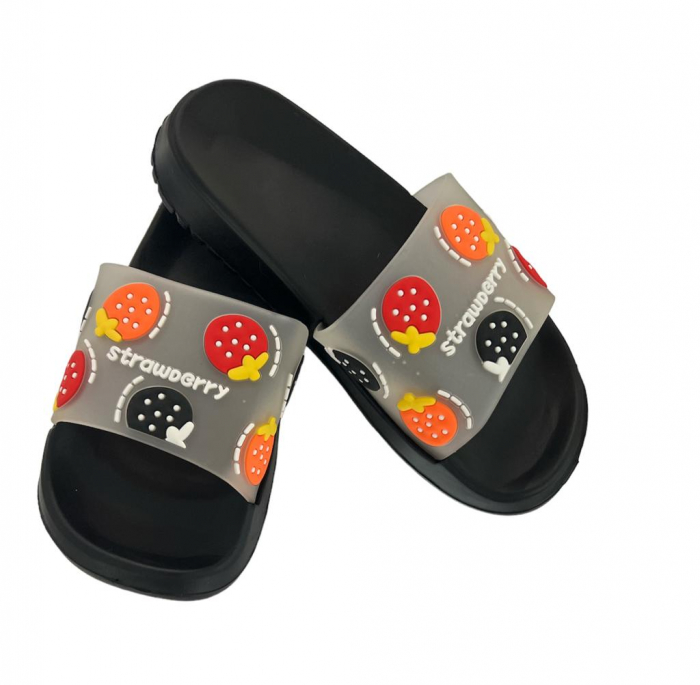 Papuci plaja Strawberry, negru [2]