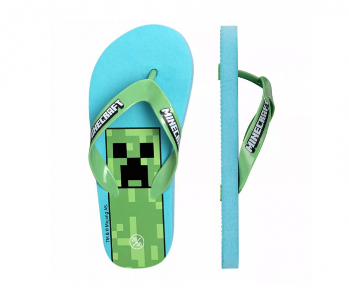 Papuci slapi flip flop, Minecraft, albastru [3]
