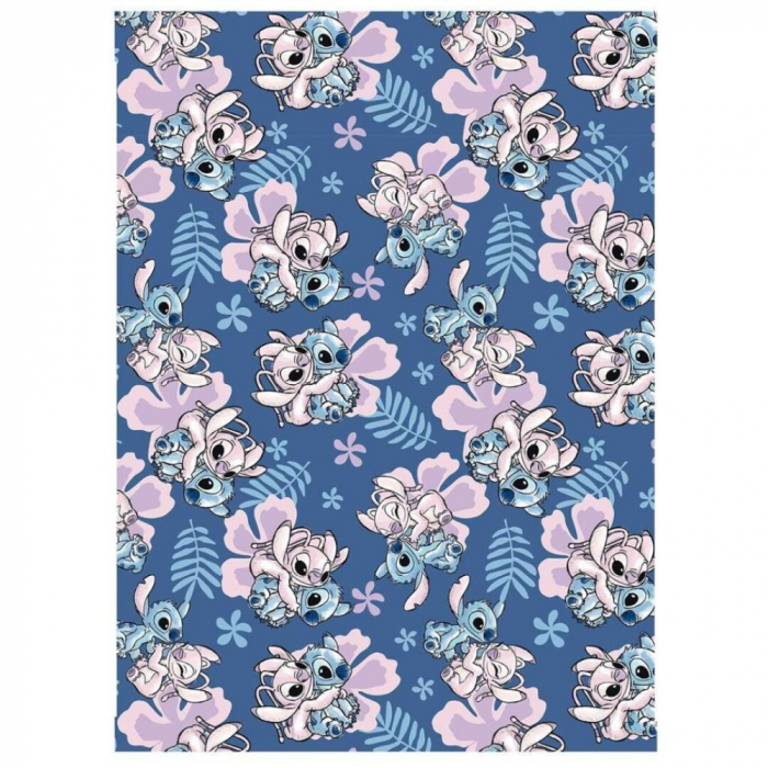 Patura coral fleece, Lilo si Stitch Hibiscus, 110x150 cm [1]