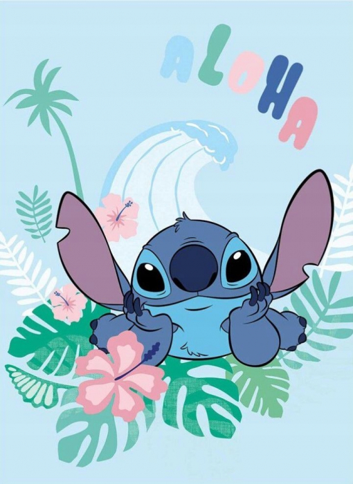 Patura coral fleece, Lilo si Stitch Aloha, 100x150 cm [1]