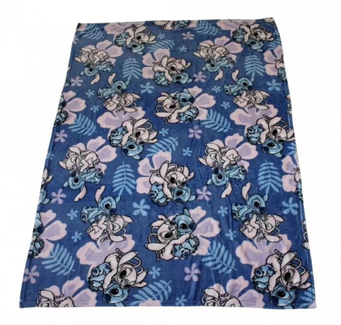 Patura coral fleece, Lilo si Stitch Hibiscus, 110x150 cm [2]