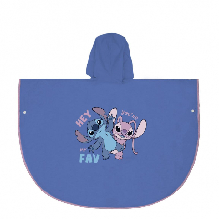 Pelerina ploaie tip poncho cu gluga din PVC, Lilo & Stitch my Fav [2]