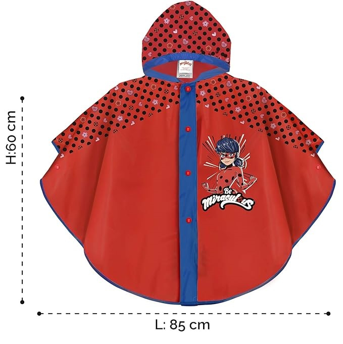Pelerina ploaie tip poncho cu gluga din PVC, Ladybug , 3-6 ani [2]