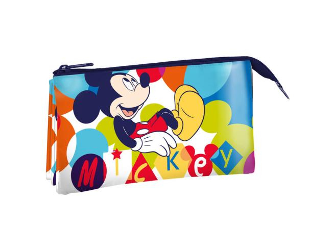 Penar cu 3 compartimente, 2 fermoare, neechipat, Mickey Mouse 22x13 cm [1]