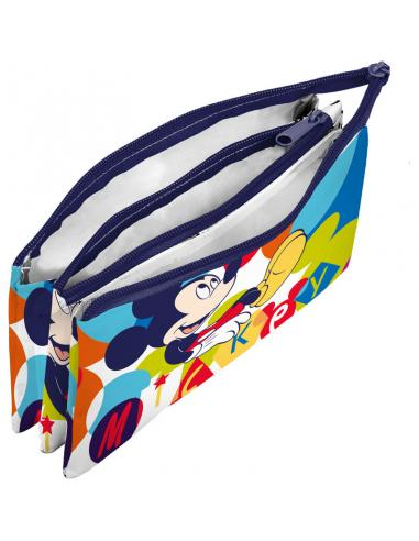 Penar cu 3 compartimente, 2 fermoare, neechipat, Mickey Mouse 22x13 cm [2]