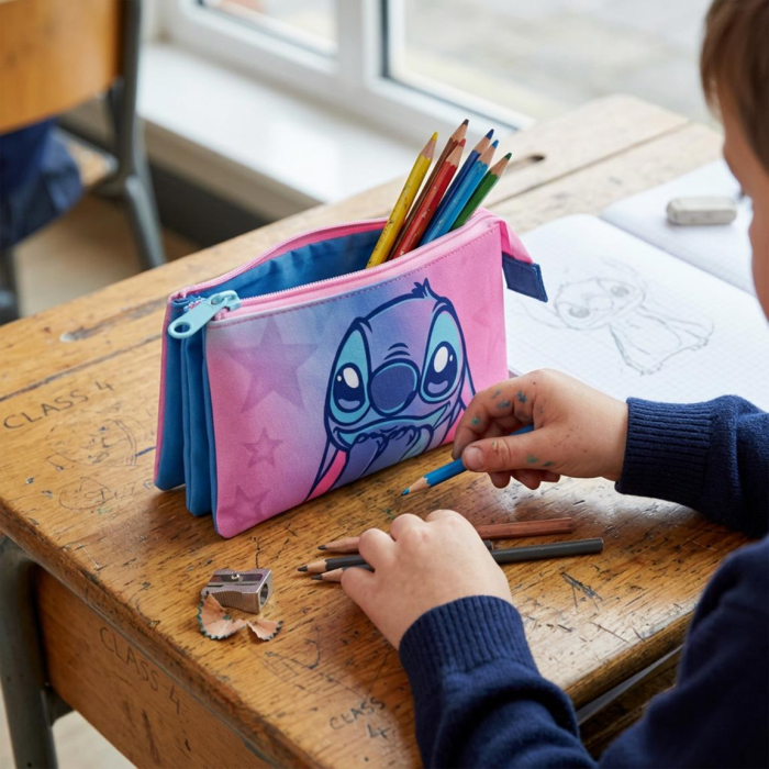 Penar școlar 3 compartimente Lilo & Stitch pentru fetițe [7]
