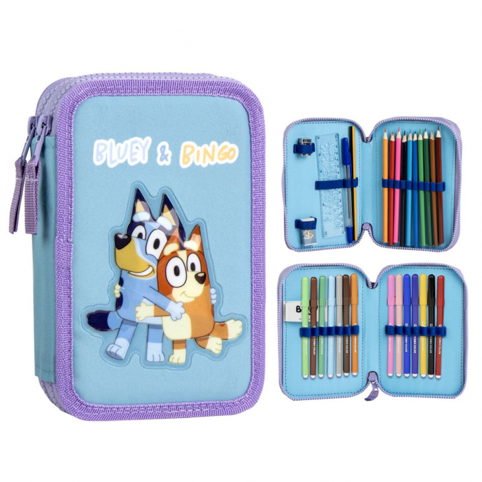 Penar echipat Bluey cu 2 compartimente, 29 piese Bluey si Bingo [1]