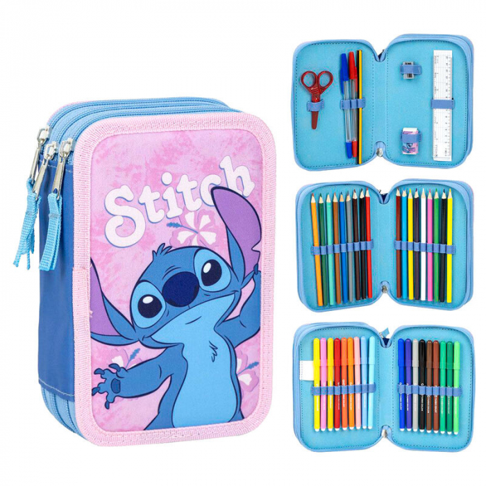 Penar echipat cu 43 piese Giotto, 3 compartimente, Stitch Aloha [5]
