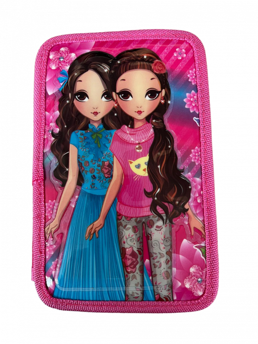 Penar ehipat Flowers & Girls , 3D, 3 compartimente, 19x12x6 cm, 32 piese [5]