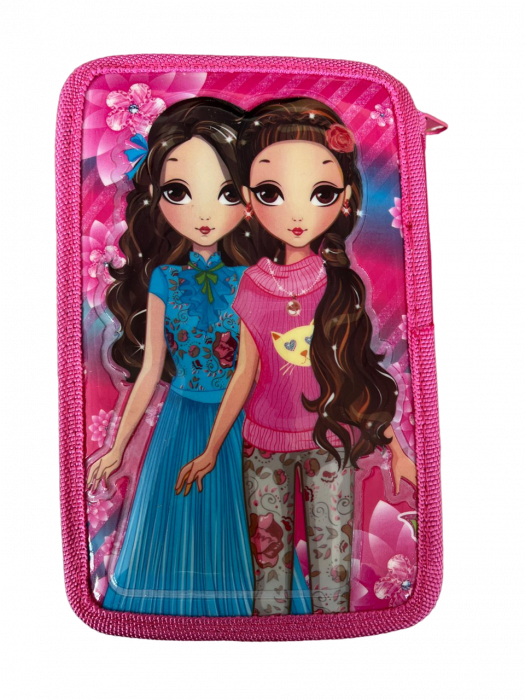 Penar ehipat Flowers & Girls , 3D, 3 compartimente, 19x12x6 cm, 32 piese [1]