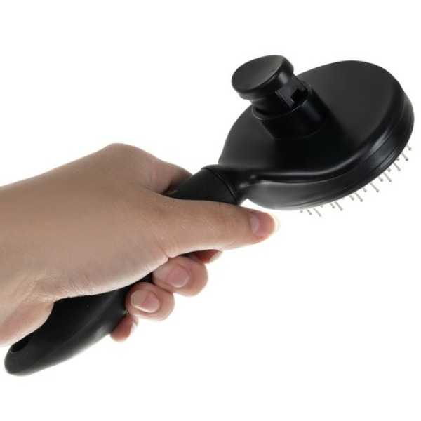 Perie pentru animale, cu autocuratare prin buton 18x9.5x5 cm [5]