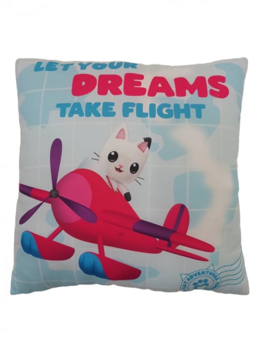 Perna decorativa pentru copii Gabby's Dollhouse Cat Adventures 40x40 cm [2]